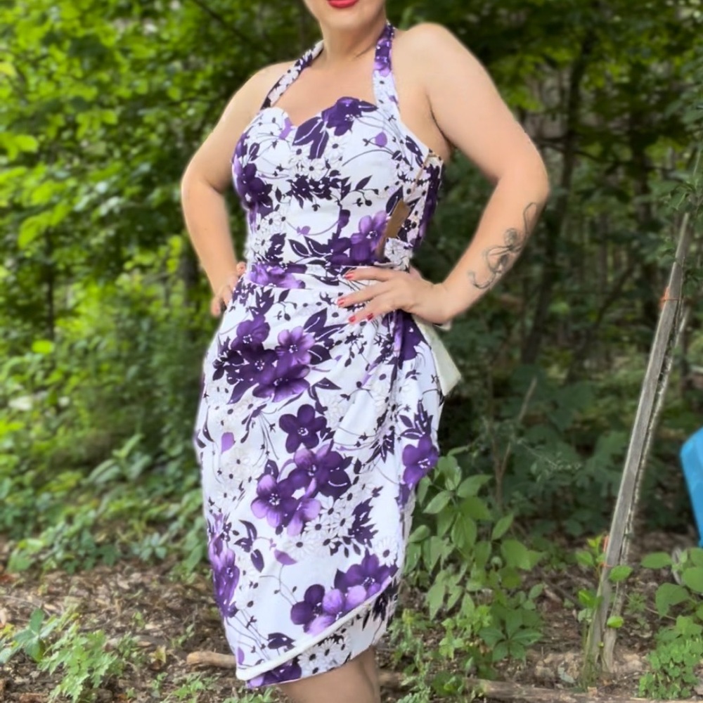 Vintage Reproduction 1950’s Pinup Barkcloth Romper & Sarong Skirt